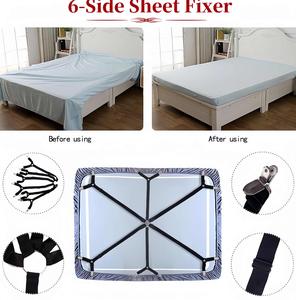 Bed Sheet Clips Adjustable Sheet Straps Suspenders Gripper Fastener 6 Sides Triangle Heavy Duty