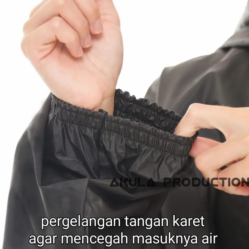 Jas Hujan Mantel AKULA Setelan Pria Wanita Tebal Elastis Bahan  Pvc Anti Rembes 3