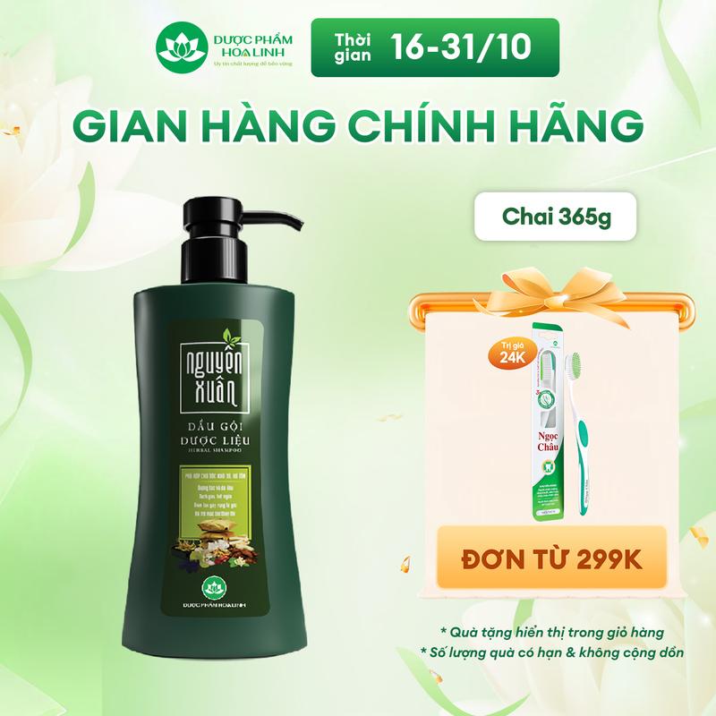 Dầu Gội Dược Liệu Nguyên Xuân Xanh Dưỡng Tóc 400g - Dành cho tóc khô xơ, hư tổn