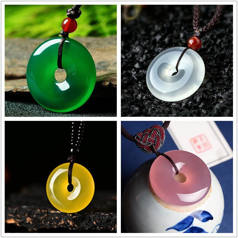 Product Introduction of Warm male big white pendant men and women couple pendant Necklace safety buckle lucky pendant ( Free Rope ) 12