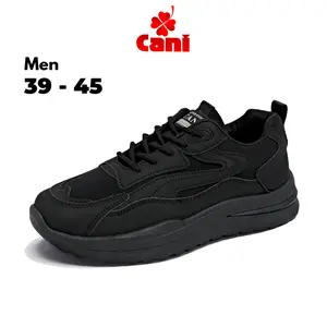 【PRODUK ANDALAN】PRIACANI Velonix Sepatu Sneakers Pria Casual Sport Shoes - Sepatu Full Black M8139
