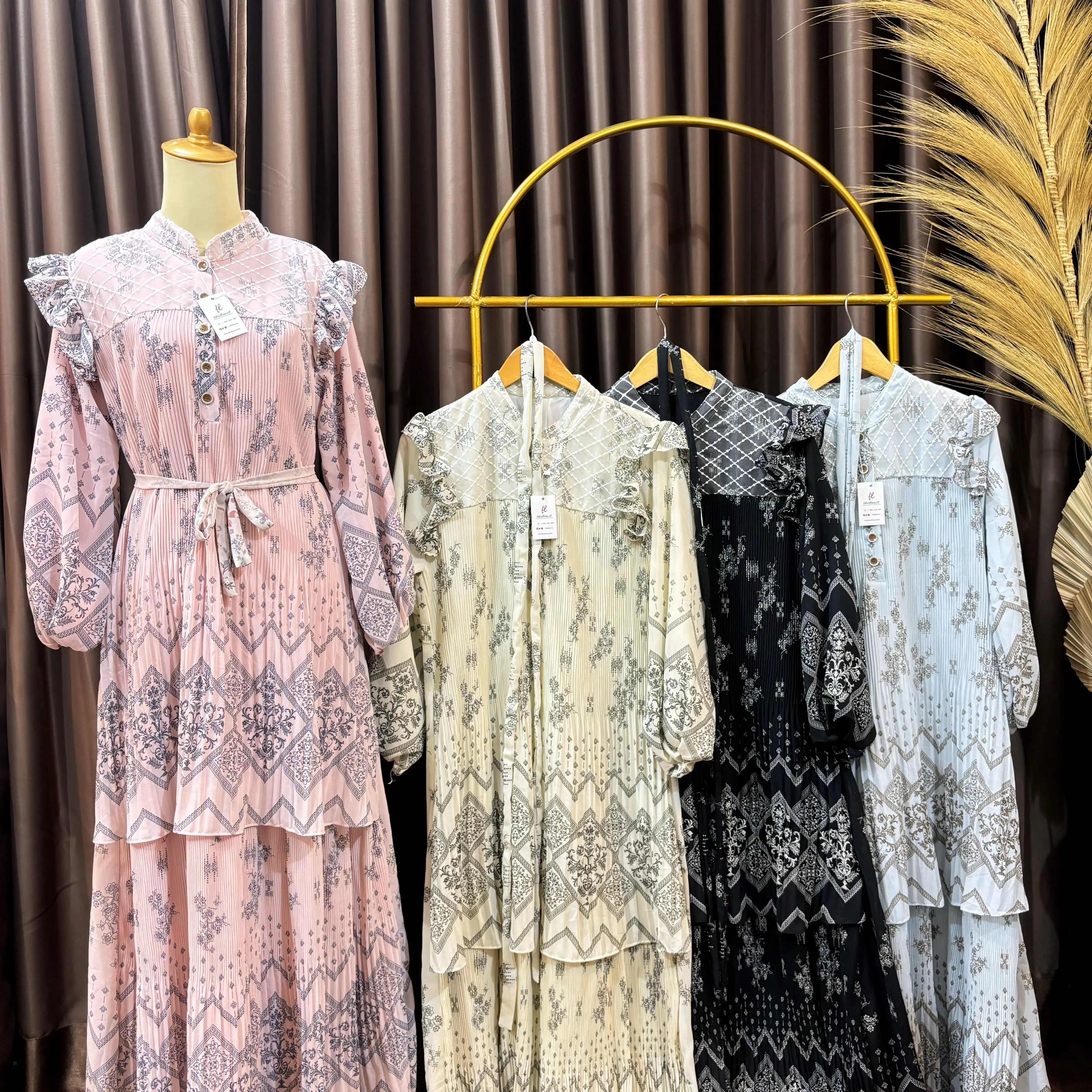 Gamis Wanita - Zazhika Gamis Plisket Layer Premium dan Mewah Atasan Wanita Baju Lengan Panjang