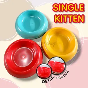 Tempat Makan Hewan Kucing Anjing Single Kitten Bermotif Tulang dan Karakter