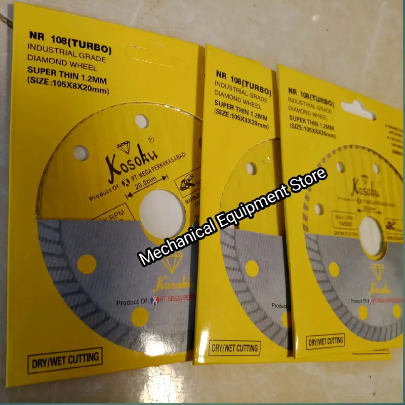 Diamond Wheel Super Thin 1.2mm Dry/wet Cutting 105 x 8 x 20mm Kosoku mata gerinda 1