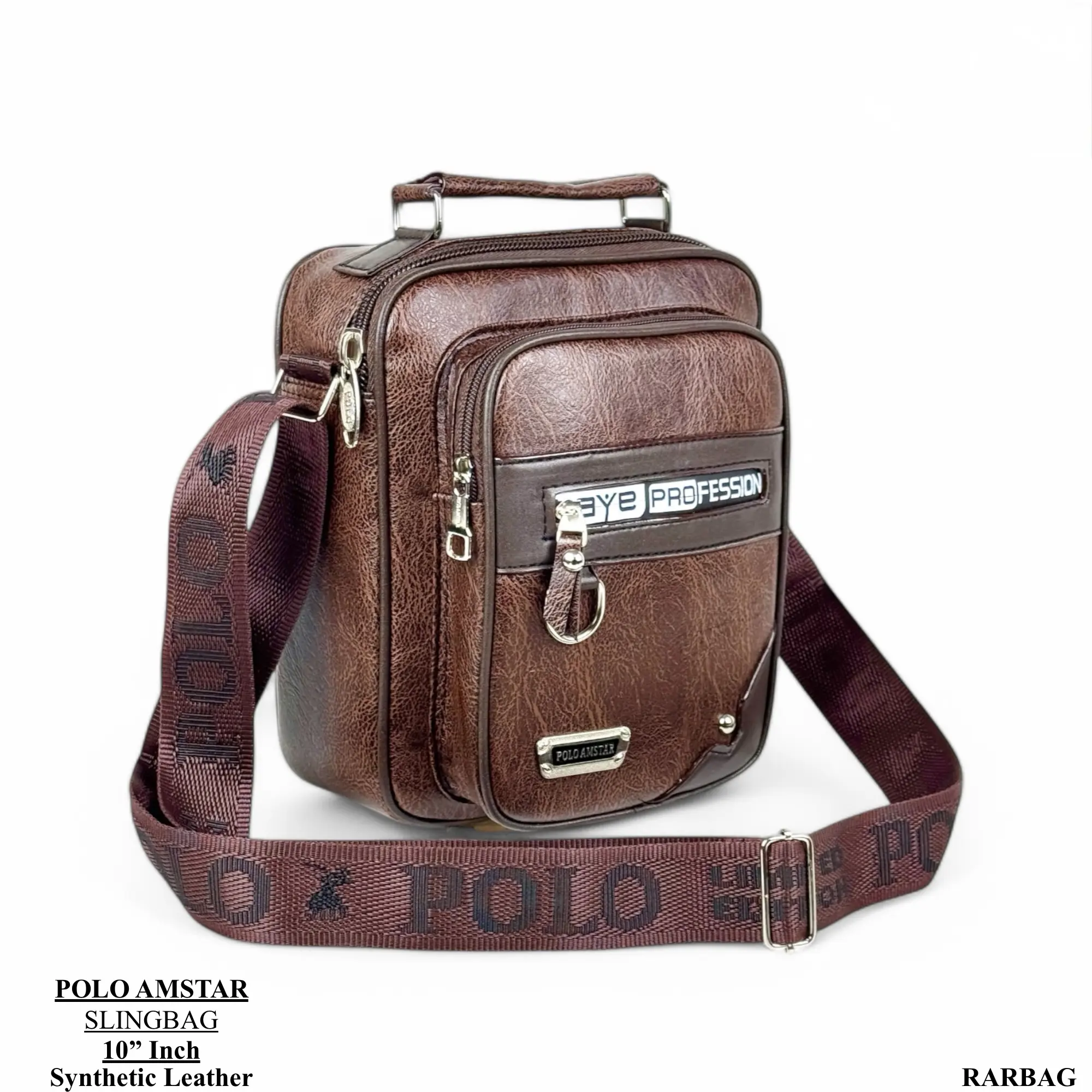 Tas Selempang kulit PU Leather POLO AMSTAR Slingbag Tas Selempang pria