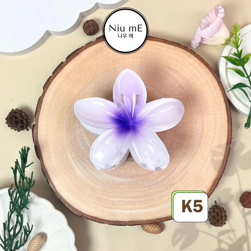 Jedai Kamboja / Jepit Bunga Kamboja / Jepitan Orchid Hair Clip Aesthetic Korean Style Jedai Acrylic Gradien Manis Elegan Hadiah Wanita Plastik Manik  Akrilik 5