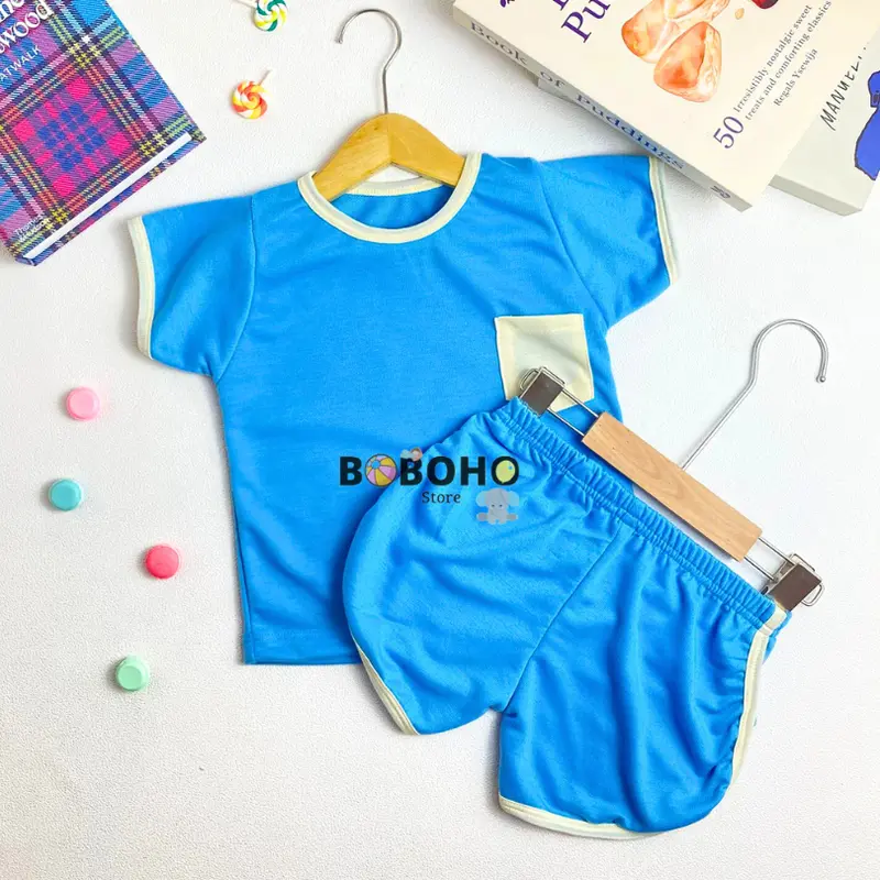 BOBOHO - Setelan Anak Kaos Kutung Tanpa Lengan Lokal / Setelan Anak Laki-Laki Tanpa Lengan Fashion 4