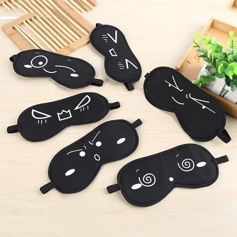 Mặt nạ mắt ngủ, thiết kế hoạt hình, dễ thương, màu đen, chất liệu mềm mại.Cho du lịch và Nghỉ ngơiHỗ trợ giấc ngủMặt nạ Ngủ hoạt hình, thích hợp cho du lịch, # thiết kế đồ  bịt