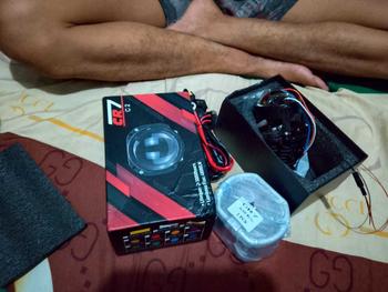 Product Review of PAKET BUNDLING Lampu Utama Biled CR7 C2 Gen 2 Original Golden Shell Blue Lens Plus Devil Eye Premium Biled Flat Cut High Low from R**r 0