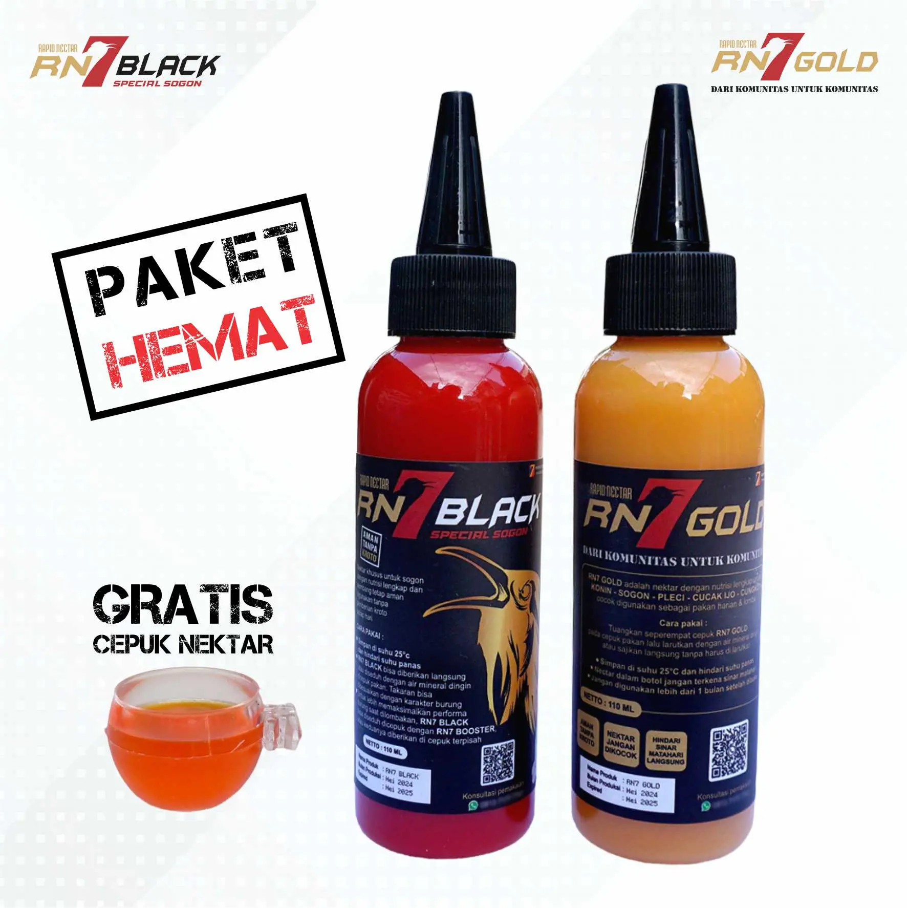 RN7 GOLD DAN RN7 BLACK PAKET HEMAT PAKAN NEKTAR UNTUK SOGON KONIN PLECI HARIAN DAN LOMBA