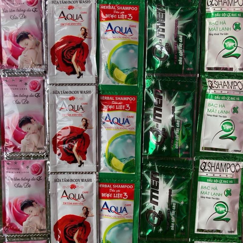 Combo 50 gói dầu gội và sữa tắm lộn xộn đủ mùi