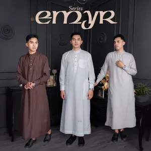 AL-HAQ Jubah Series Emyr Jubah Reguller Pria Gamis Pria Jubah Pria Premium Muslim Saudi Umroh Jubah Kerah Sanghai Jubah Mahogany Katun Dewasa Panjang