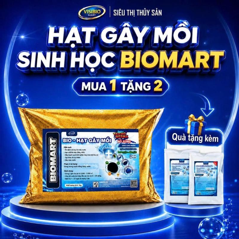 BIO HẠT GÂY MỒI - BIOMART 10KG - HỮU CƠ SINH HỌC DẠNG VIÊN BAO - MỒI TRÙN CHỈ,…