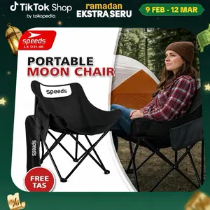 SPEEDS Kursi Lipat Portable Bulat Moon Chair 031-46 – Kursi Santai Outdoor Camping Mancing Ringan Kuat Oxford 600D