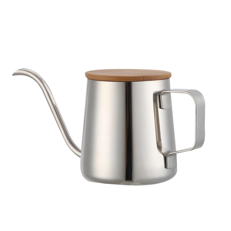 pawerts Stainless Steel Long Narrow Spout Coffee Pot Wood Lid Pour Over Gooseneck Kettle 5