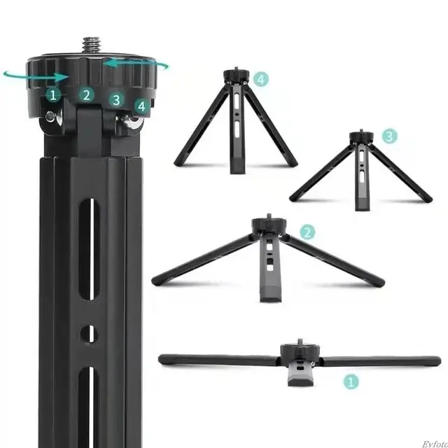 Tripod Kim Loại Mini, Chân Đế Để Bàn, Hợp Kim Nhôm, Với Vít 1 / 4 inch, Thích Hợp Để Chụp Ảnh, Máy Ảnh DSLR, ILDC, Máy Quay Camcorder, Máy Chiếu