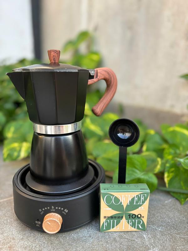 Combo Bếp và Bình Moka Pot Pha Cà Phê với 2 dung tích 150ml và 300ml - Thiết Kế Tiện Lợi
