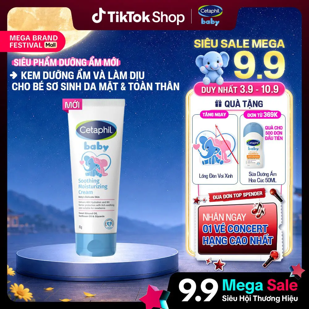 Kem dưỡng ẩm và làm dịu cho bé Cetaphil Baby Soothing & Moisturising Cream tuýp 100g