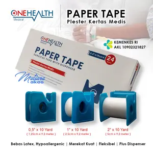 PAPER TAPE ONEHEALTH / Micropore Isopore / Plester Kertas Medis / Surgical Tape With Dispenser