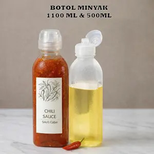 RG BOTOL ANTI TUMPAH Botol Refill MINYAK GORENG 500ml Saos Saus Kecap Botol Plastik Tebal Isi Ulang Fliptop Serbaguna Kebutuhan Dapur Multifungsi