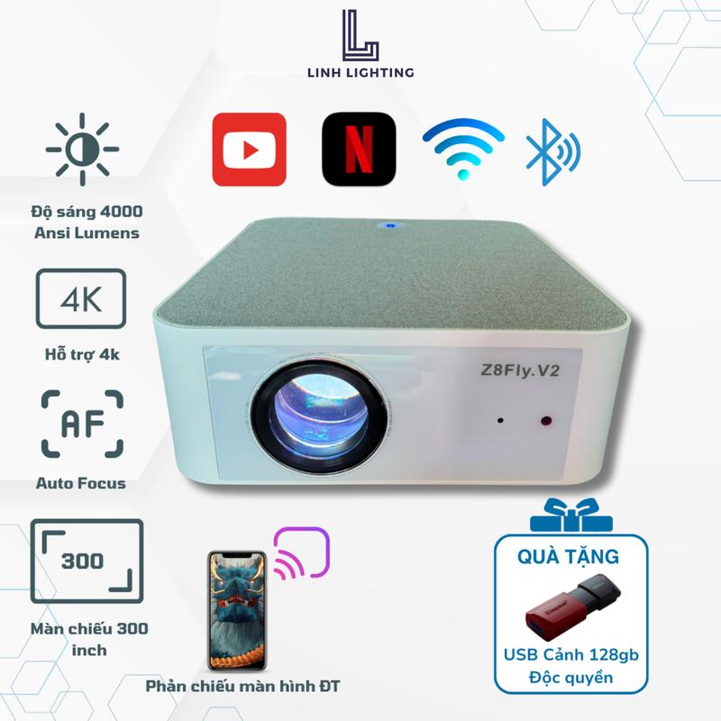 Máy Chiếu Z8 Fly V2 – Full HD 1080P |Tặng USB Cảnh 128Gb | Dùng Xem Phim, Đi…