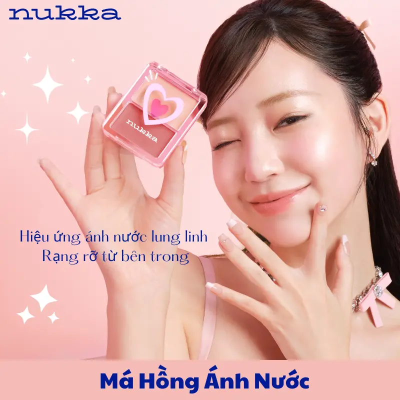 [Mua 1 tặng 1] Nukka Má Hồng Kem Hiệu Ứng Ánh Nước - Căng Bóng, Bắt Sáng, Nâng Tone Tự Nhiên TA