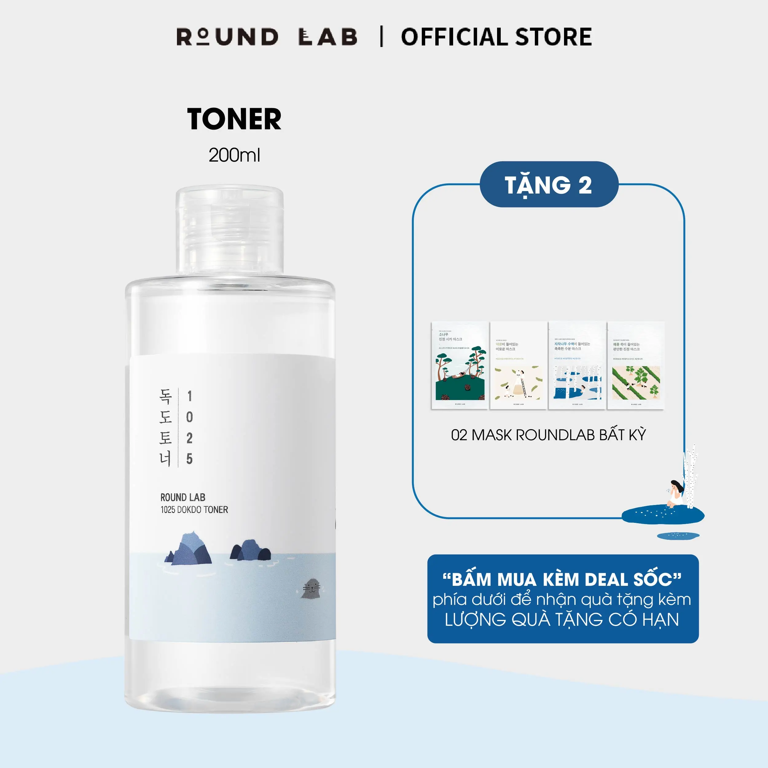 Nước hoa hồng Round Lab 1025 Dokdo Toner căn bằng da 200ml