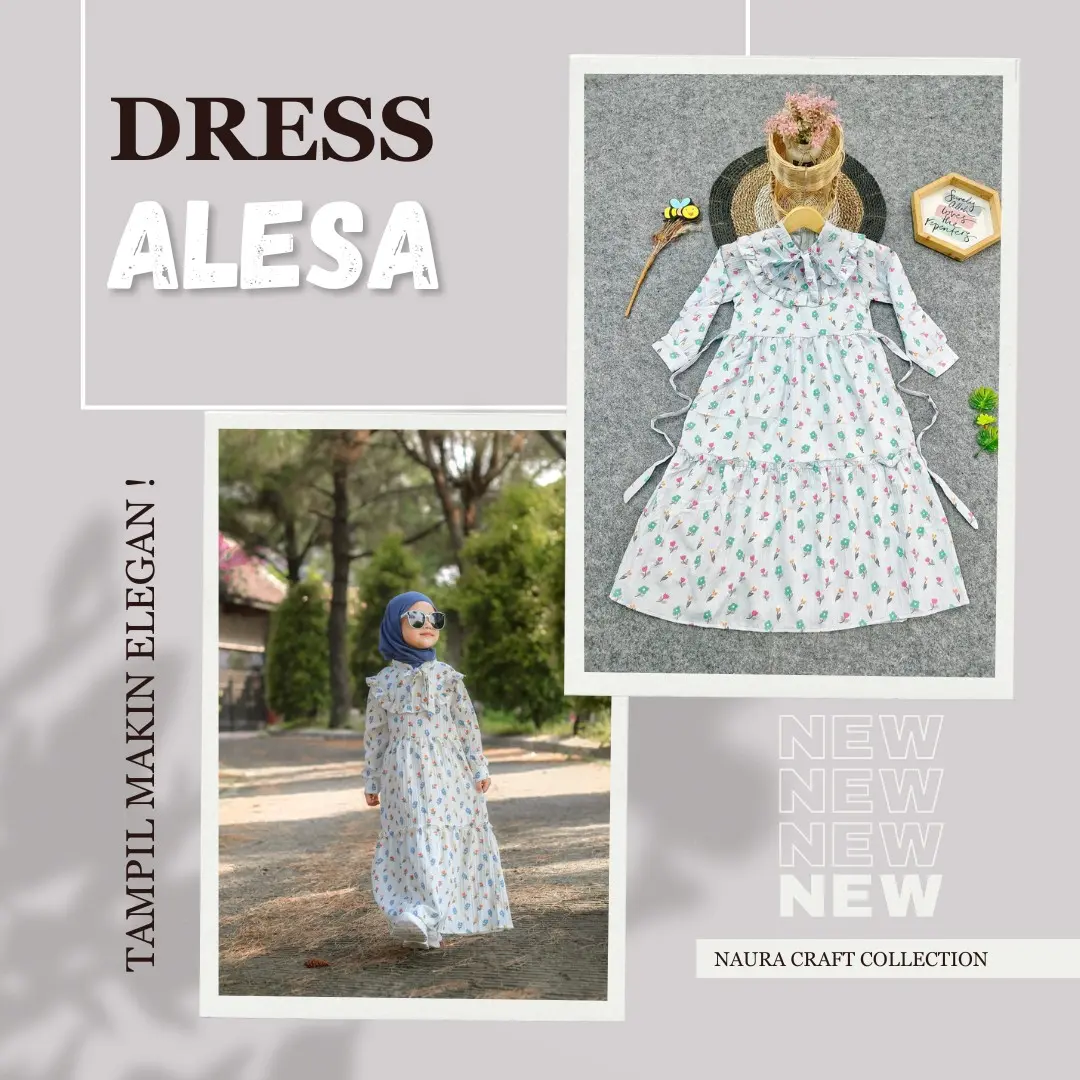 Gamis Panjang Anak Perempuan ALESA Long Dress Baju Muslim Anak