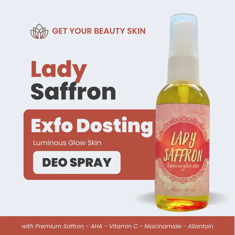 Lady Saffron Deodorant Deo Spray Dosting Antiperspirant Penghilang Bau Badan Pencerah MemutihkanKetiak Hitam Tanpa Meninggalkan Noda Kuning Alpha Arbutin Extract Niacinamide Acid deospray tawas buat ketiak 0