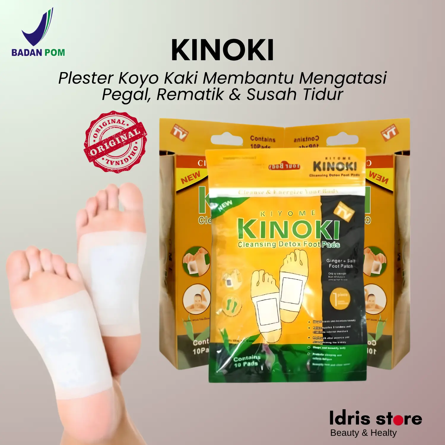 [PROMO 3 BOX] Kinoki Gold Detox Koyo Kaki Untuk Pegal Rematik Original