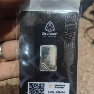 Silverium 3.3gram Fine Silver Bar Perak Batangan Asli Murni MiniGold