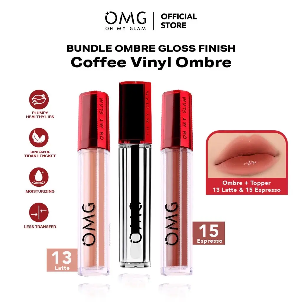 ￼[SPECIAL OMBRE] Paket Ombre Gloss Finish - Mattelast Lip Cream &  Gloss Lip Finish  - Transform Your Lip Cream From MATTE to GLOSS for THE VINYL LIP LOOK!