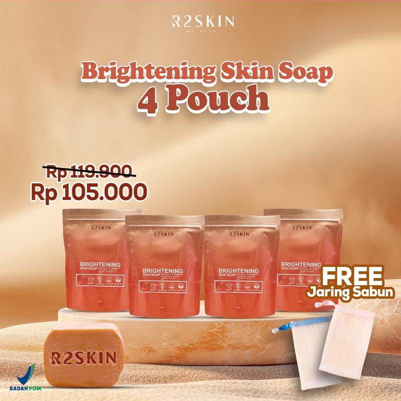 R2SKIN Sabun Gluta Brigthening Skin 7x Mencerahkan Kulit - 4 PCS - Memutihkan Sabun Pencerah Kulit Aman Busui dan Bumil - Soap - Mandi Tubuh 0
