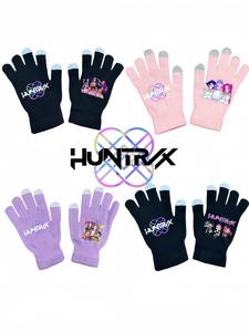 Guantes con estampado del nuevo grupo femenino de K-pop 'Cazadores de demonios' 2025, guantes juveniles, guantes de vellón para niñas, del mismo estilo que 'K-pop Cazadores de demonios'