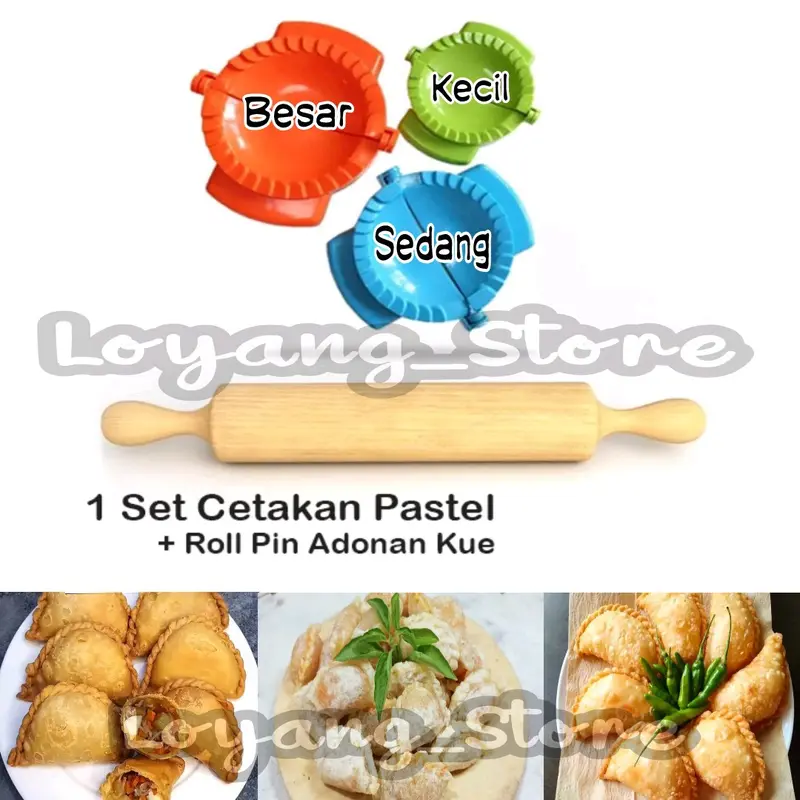 1set Cetakan Pastel + Rolling Pin Adonan Kue Kitchenware 1