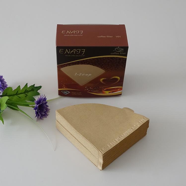 Product Introduction of 100 Pcs Wooden Original Hand Drip Paper Coffee Filter Espresso Coffee Filters Fan Shaped 102 Boiling Drip Pot Mesh Cone V60 Filter Paper Tea 2
