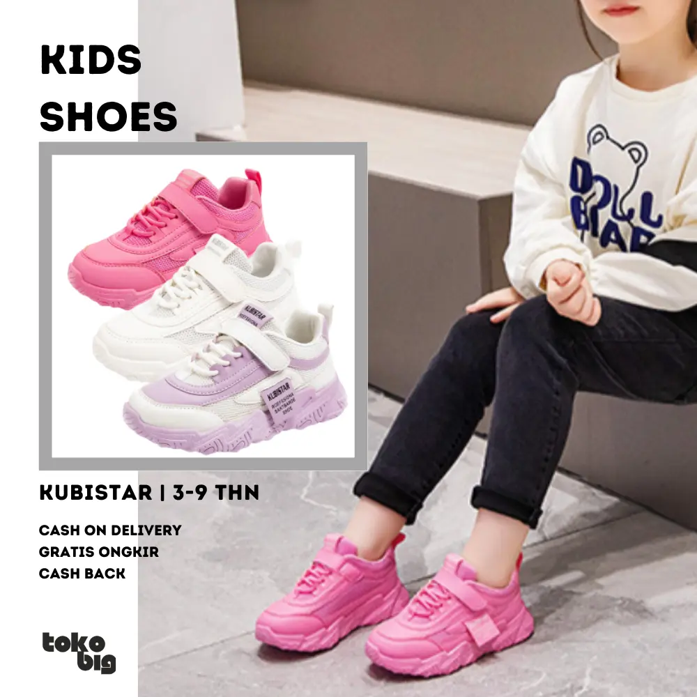 [Tokobig] Kubistar Sneakers Sepatu Anak Import Sepatu Anak Perempuan Ukuran 26-37 Usia 4-9 Tahun TOP PRODUK