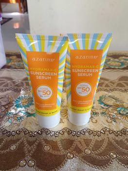 Product Review of [Twin Pack] Azarine Hydramax-C Sunscreen Serum SPF50 PA++++ 40ml Acid Hyaluronic Facial  Berminyak  Wajah  Sunblock from i**1 1