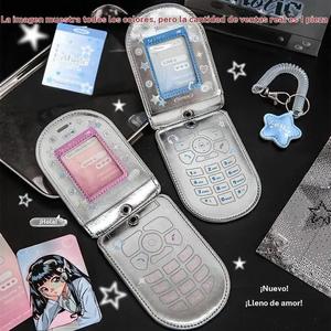 Tarjetero con diseño de funda de teléfono vintage, 1 set de tarjetero para fotos de estilo Y2K, insignias de identificación y suministros para la oficina y la escuela