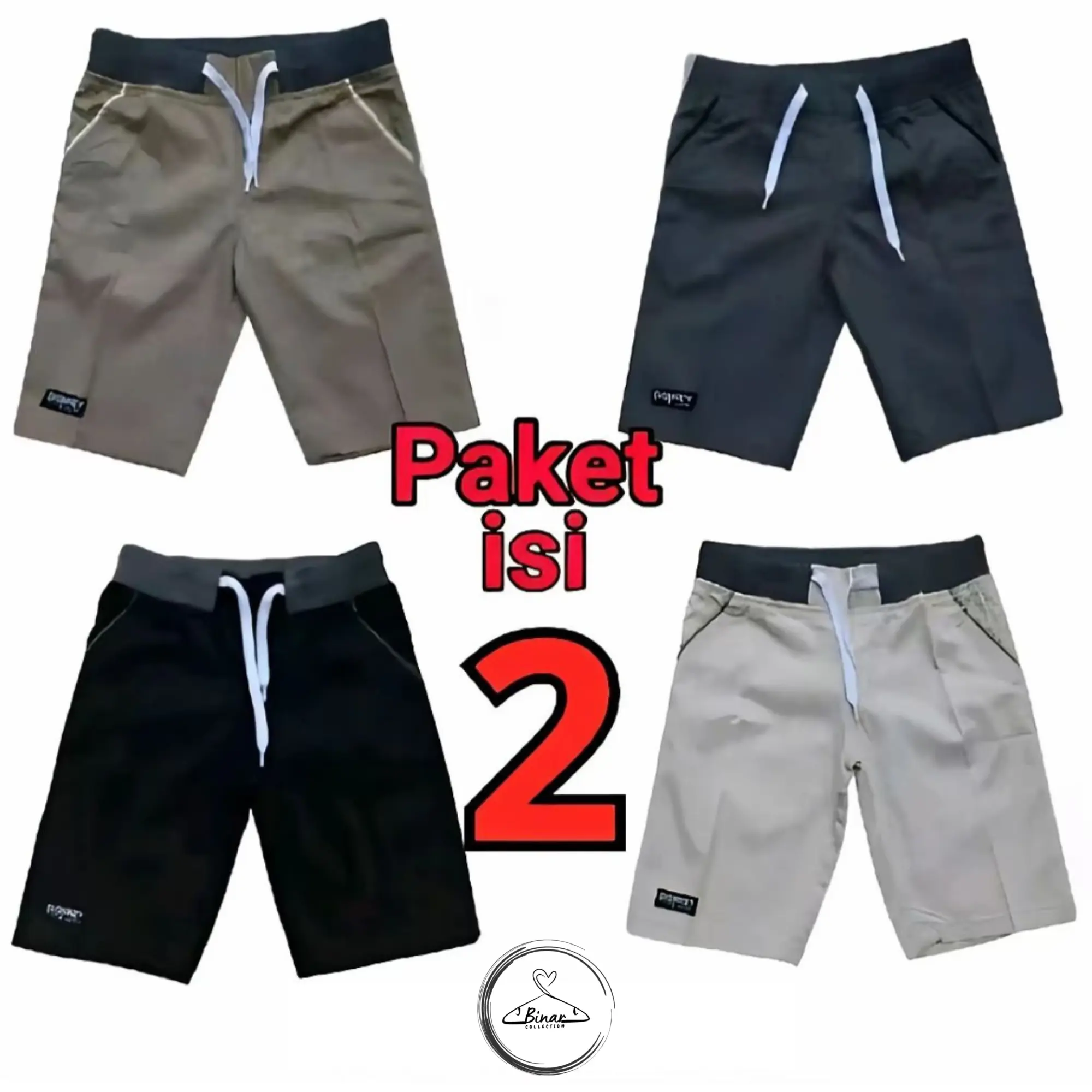 Hemat Beli 2 pcs Celana chinos pendek dewasa & remaja Kain Nyaman Tebal Twill Shorts Pria