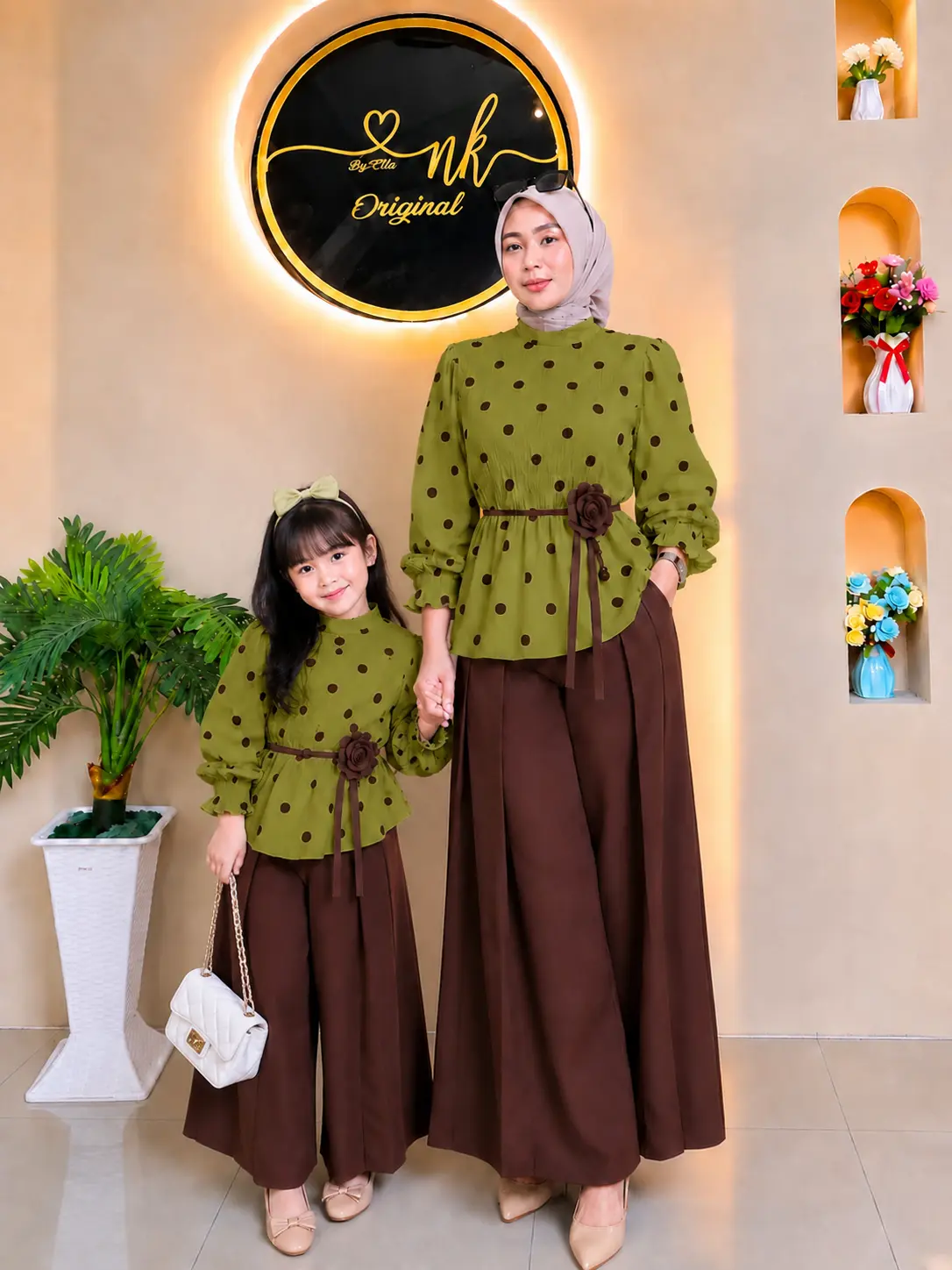 Setelan Celan Wanita Kulot VISKHA By NK Original, Baju Dewasa Bisa Couple Ibu dan Anak