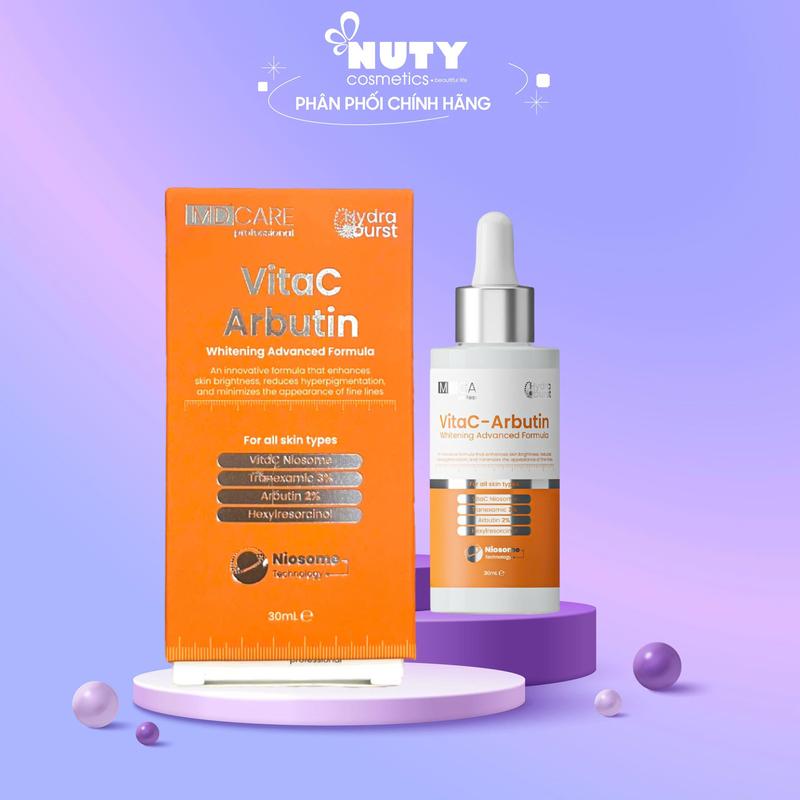  Tinh Chất Giúp Dưỡng Sáng Da MD Care VitaC-Arbutin Whitening Advanced Formula Serum 30ml | NUTY cosmetics beautiful life 