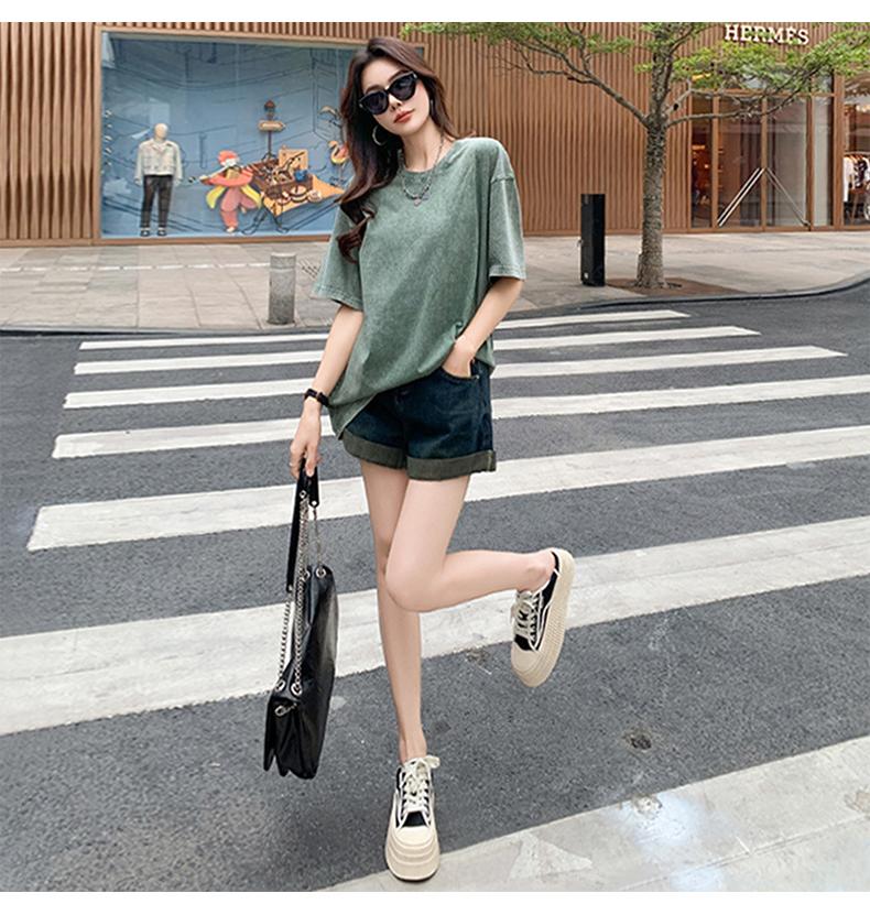 Product Introduction of Summer fashion unisex solid color versatile pure cotton short sleeved T-shirt 10