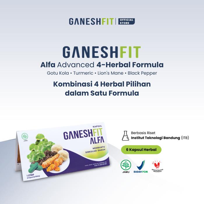 Gambar Ganeshfit Alfa Kapsul Herbal Pegagan Kunyit Lion's Mane Lada Hitam Formula ITB 6 Kapsul Coba Dulu dari Ganesh Fit Kota Bandung Tokopedia
