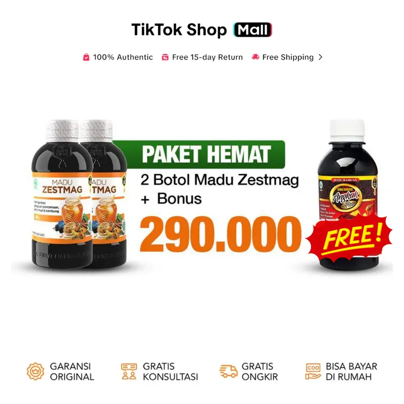 [PROMO] Madu Zestmag (2 Botol) - Membantu Meringankan Gerd | BPOM Halal MUI 0