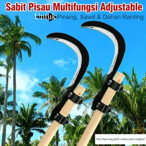 【COD】Sabit Pisau Multifungsi Adjustable: Untuk Pinang, Sawit, Rumput (Air) & Dahan Ranting, Memangkas, Penyiangan & Memetik Buah Tinggi – Alat Serbaguna Kebun & Pertanian
