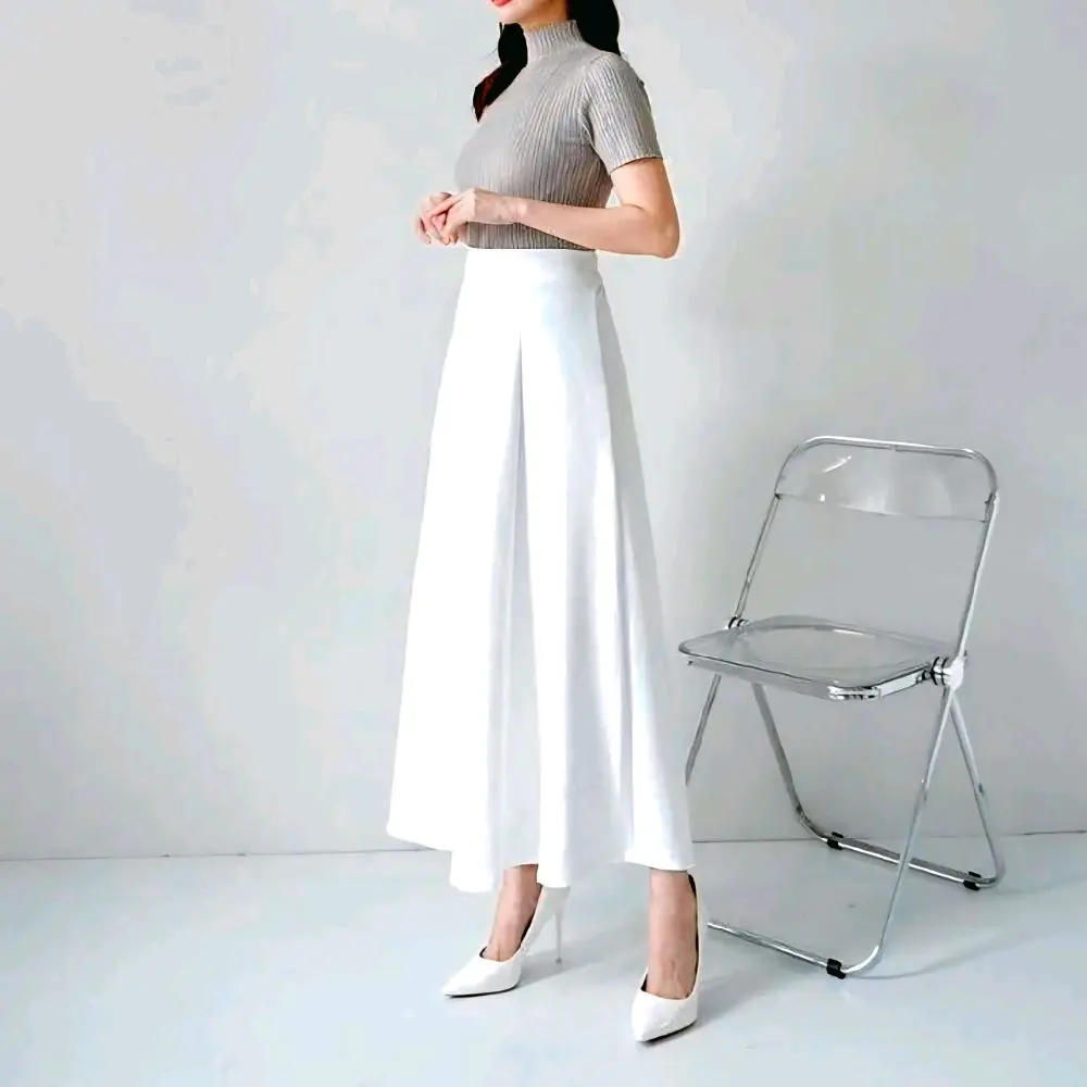 Audy Skrit-Korean Loose Maxi Skrit Rok Wanita Kekinian Anti Kusut Bahan Scuba Premium Nyaman di Pakai Dewasa Panjang Hitam