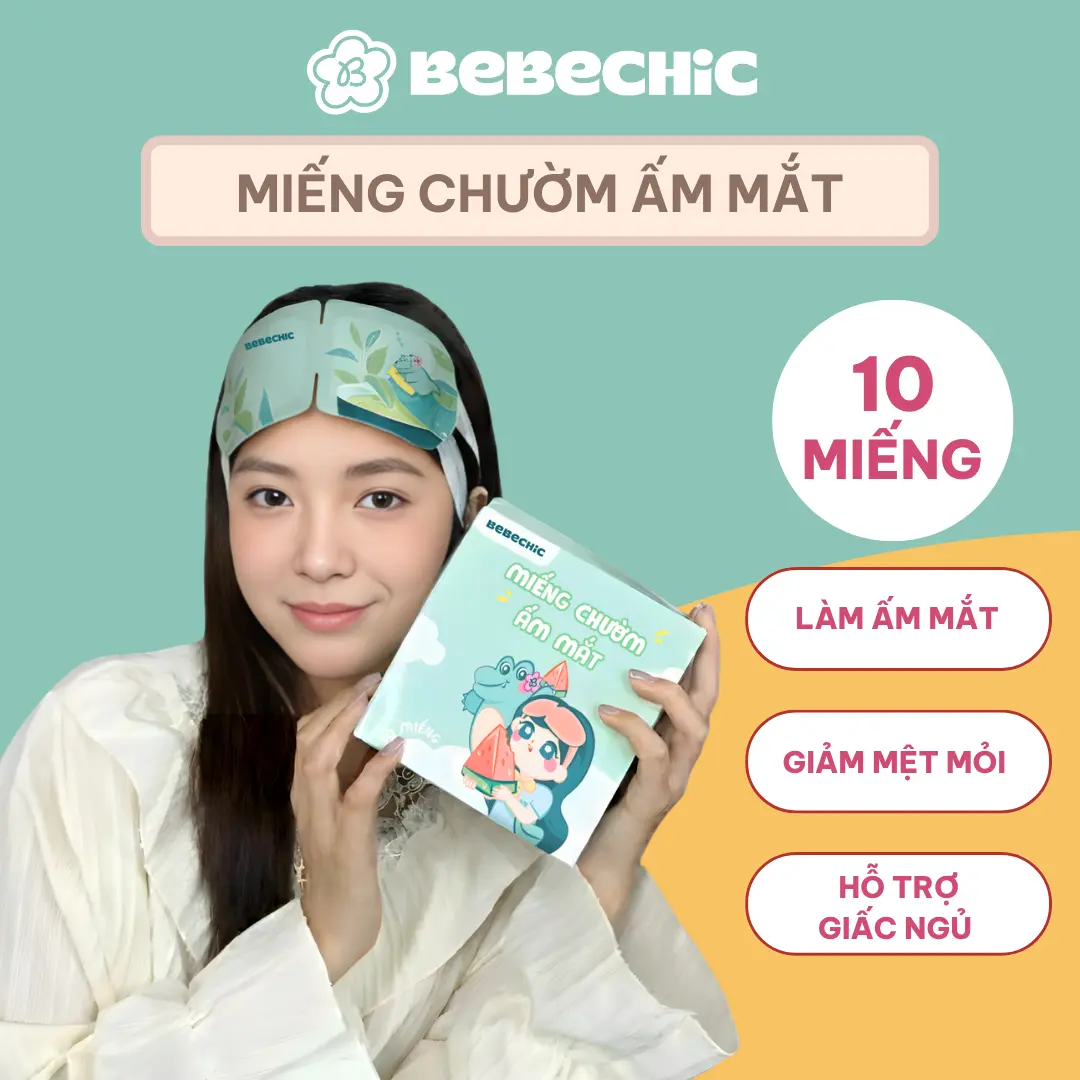 Miếng Chườm Mắt BEBECHIC Tỏa Nhiệt Thư Giãn, Hỗ Trợ Giảm Căng Thẳng Mắt (Hộp 10 Miếng)