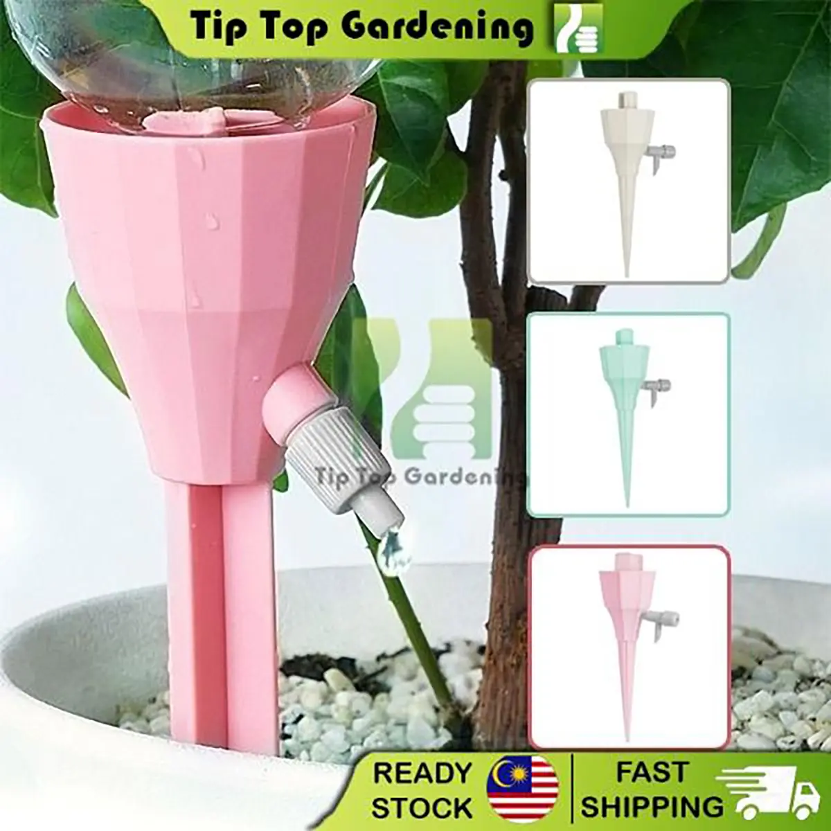 Alat Siram Automatik Siram Sendiri Peranti Pancang Warna Candy Taman Tumbuhan Self Watering Spikes Garden