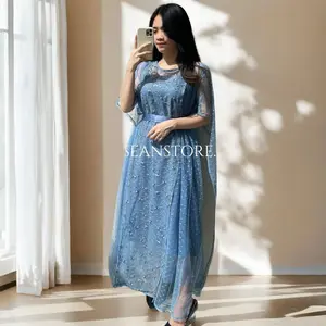DRESS PESTA WANITA 2in1 MEWAH GOOD QUALITY / DRESS PESTA EDISI NATAL MODEL TERBARU PALING BEST SELLER Formal Kondangan Gaun Maxi Cantik Simple Remaja